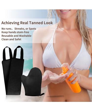 WLLHYF Self Tanning Mitt Applicator Kit - Ultra Soft Streak Free Glove for Back, Face & Body - Reusable Lotion Applicator for Fake Tan - Black - Buy Online on SooperMarket.com