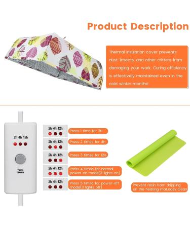 Epoxy Resin Heating Mat  Resin Curing Machine  Epoxy Quick Dry Tool Set with Timer and Cover for Coaster Jewelry Silicone Mold - Buy Online on SooperMarket.com