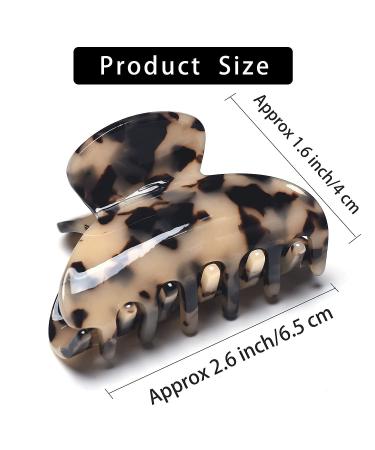 FSMiling Medium-Sized Non-Slip Hair Clips for Fine Hair - Celluloid Turtle & Leopard Patterns - Perfect for Thin & Thick Hair - Buy Online on SooperMarket.com
