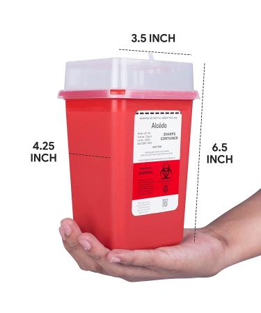 Sharps Container for Home Use and Professional 1 Quart (3-Pack) by Alcedo | Biohazard Needle and Syringe Disposal | Small Portable Container for Travel 1 Quart 3 - Buy Online on SooperMarket.com