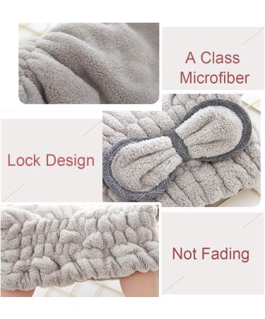 Buy Jseng Ultra Absorbent Microfiber Hair Drying Towel Cap Fast Drying & Soft Shower Cap for Women & Girls | Gray & White - Buy Online on SooperMarket.com