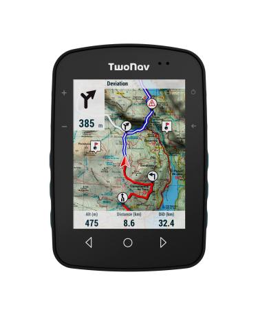 TwoNav Terra outdoor GPS with 3.7 inch widescreen for mountain hiking MTB bike or navigation with maps included. Color turquoise