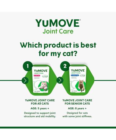 YuMOVE Senior Cat Joint Supplement | For Older Stiff Cats | With Glucosamine, Chondroitin & Green Lipped Mussel | 60 Capsules | Senior Cats & Breeds - Buy Online on SooperMarket.com