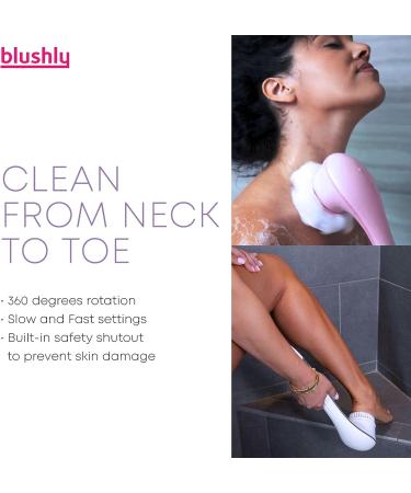 Blushly Rechargeable Exfoliating Body Brush with 3 Cleansing Heads | Shower Body Brush - 14 Turquoise - Buy Online on SooperMarket.com
