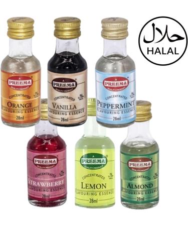 Preema Food Flavouring Essence Bundle - Peppermint, Almond, Vanilla, Strawberry, Orange, 6-Pack - Buy Online on SooperMarket.com