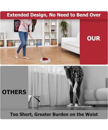 Qulable Spin Mop Replacement Handle - Adjustable 4-Section Stick for O-Cedar & EasyWring Mops - Red - Buy Online on SooperMarket.com