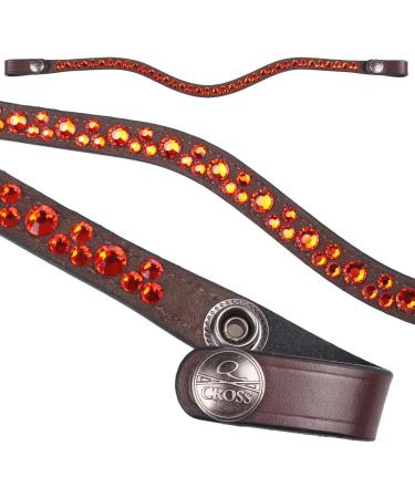 Buy Netproshop Leather Forehead Straps - Eldorado Wave Shape with Rhinestones - COB Size - Brown Flame Color - International Shipping Available - Buy Online on SooperMarket.com