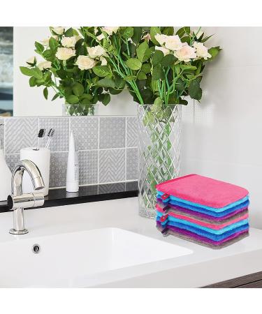 HOGARY 10 PCS Microfiber Body Wash Mitts - Soft Flannel Face Mitten & Bath Spa Cloth - Reusable Makeup Remover Gloves - European Style Wash Cloth (6.8 inch) - 5 Colors - Buy Online on SooperMarket.com