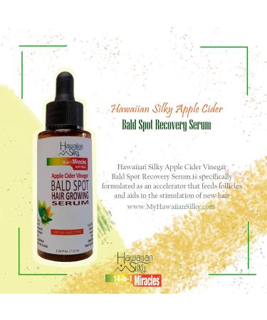 Hawaiian Silky Apple Cider Vinegar Bald Spot Recovery Serum - Hair Growth Solution with Black Castor Oil for All Hair Types - 1.76 fl oz - Safe for Color Treated Hair - Buy Online on SooperMarket.com
