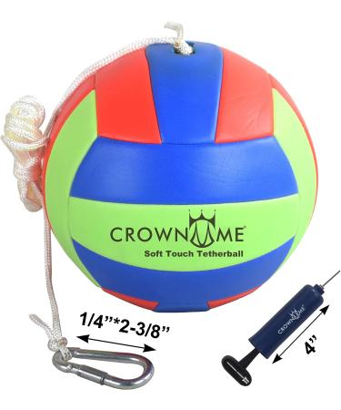 CROWN ME Glow in Dark Tetherball Ball Set - Includes Rope, Carabineer Hoop, Pump - Red/Green/Blue - 2 Needles - Buy Online on SooperMarket.com