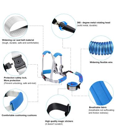 Blisstime 2 in 1 Toddler Leash - Anti Lost Wrist Link for Toddlers - Blue - Buy Online on SooperMarket.com