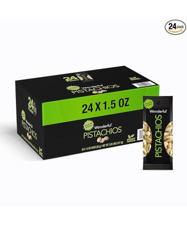 Wonderful Pistachios & Almonds Roasted and Salted Pistachios1.5 Ounce Pack of 24.