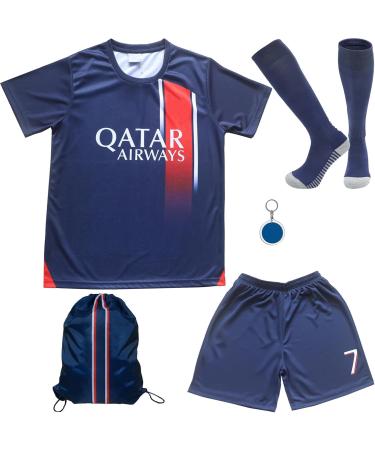 DMDMK Paris Mbappe #7 Jersey Shorts & Socks - Kids Youth Navy 26 (9-10 years) - 2023/2024 International Shipping - Buy Online on SooperMarket.com