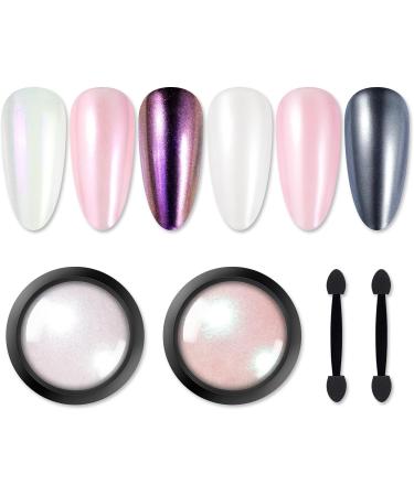 BORN PRETTY Chrome Powder Metallic Mirror & Mermaid Pearl Pigment Manicure Set - 2 Boxes - Buy Online on SooperMarket.com