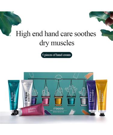 Vegan Plant Fragrance Hand Care Cream - 5pcs Mini Moisturizers for Dry Cracked Hands - Nourishing Formula for Soft Hands - Buy Online on SooperMarket.com