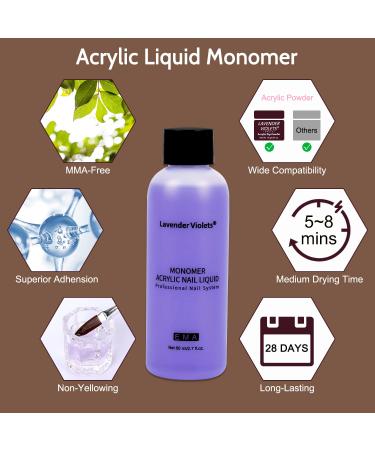 Shop Lavender Violets 12 Skin Tone Acrylic Powder & Liquid Set | DIY Nail Kit with Brush & Forms - International Shipping - Buy Online on SooperMarket.com