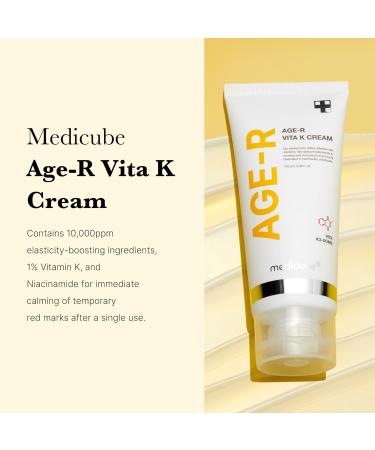 Medicube Age-R VITA K Cream | Elastin Boost for Stretched Skin | Targets Redness | Hypoallergenic | Korean Skin Care - International Shipping Available - Buy Online on SooperMarket.com