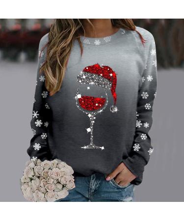 Women's Christmas Snowman Penguin Print Sweatshirt - Black, Size L - Buy Online on SooperMarket.com