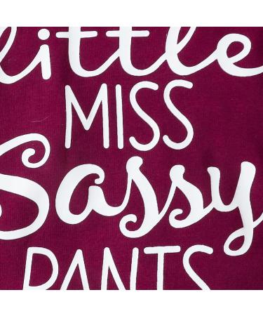 Puseky Toddler Baby Girls Cute Letter Print Shirt and Floral Pant Outfit Set 12-18 Months - Wine Red - Buy Online on SooperMarket.com