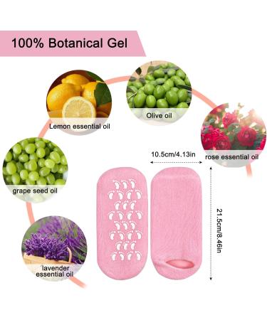 Moisturizing Gel Socks - 2 Pairs with Vitamin Infusion for Dry Skin Repair | Black & Pink Spa Socks - Buy Online on SooperMarket.com
