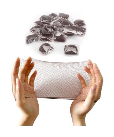 20 Pcs Hair Nets for Women Bun Invisible Hair Nets Elastic Edge Mesh (Coffee)