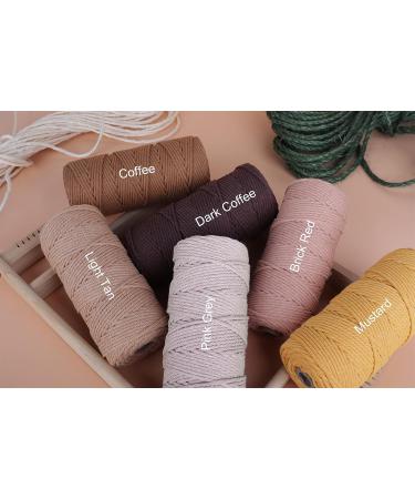 NOANTA Natural Macrame Cord 3mm x 109Yards - Beige Cotton Rope for Wall Hanging, Plant Hangers, Crafts & Knitting - Buy Online on SooperMarket.com