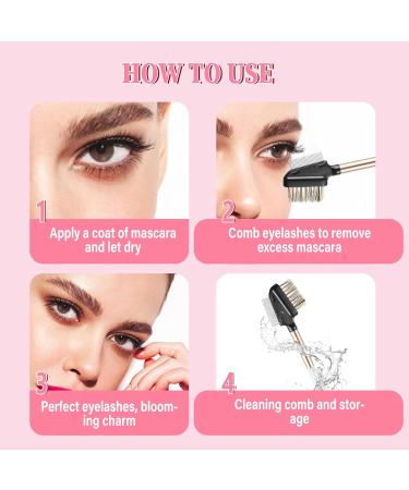 2 in 1 Eyebrow Brush & Lash Comb - Professional Reusable Metal Eyelash Separator with Stainless Steel Teeth & Natural Wood Handle for Women | Perfect Eye Makeup Tool - Buy Online on SooperMarket.com