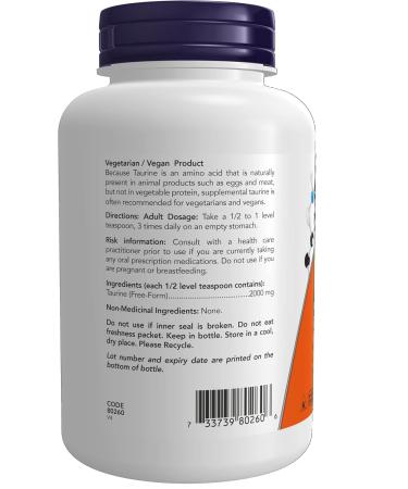 NOW Supplements Taurine Powder 227g - Buy Online on SooperMarket.com