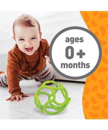 OgoBolli Teething Ring Tactile Sensory Ball Toy - Soft Non-Toxic Silicone - Green | Ages 3 Months - Buy Online on SooperMarket.com