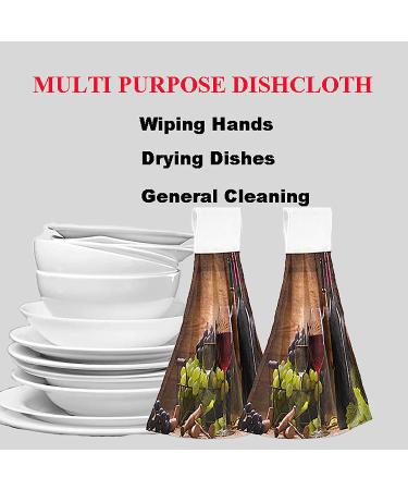 Boccsty Wine Glasses Hanging Kitchen Towels Set - 2 Pieces Farmhouse Hand Towels for Bathroom and Kitchen Decor - Buy Online on SooperMarket.com