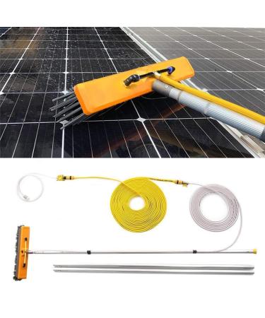 Solar Photovoltaic Panel Cleaning Water Spray Brush Professional High Altitude Window Glass Cleaning Tool Washing Set Equipment Extension Pole for Cars Caravan Truck 35cm Brush Head 7M/24FT