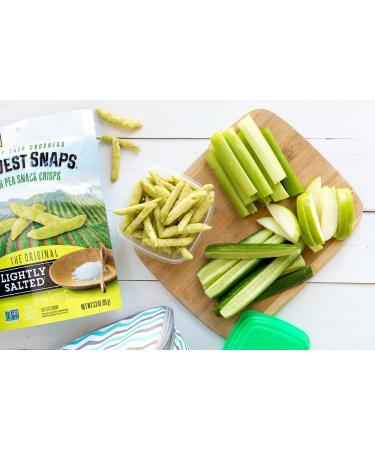 Harvest Snaps Green Pea Snack Crisps - Lightly Salted, Baked Veggie Snack with Plant Protein & Fiber - 3.3 oz Bag (Pack of 12) - Buy Online on SooperMarket.com