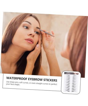 Mikinona 12 Sheets Waterproof Eyebrow Stickers Eyebrow Shaping Sticker Hair-like Eyebrows Stickers Post Paper 21x15cm Black - Buy Online on SooperMarket.com