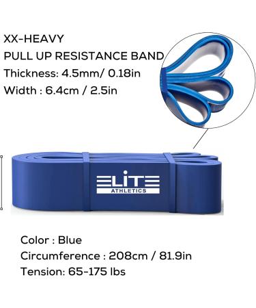 Pull Up Resistance Bands Set - Assist Exercise Bands for Stretching Mobility & Resistance Training - Long Workout Bands in Blue - Buy Online on SooperMarket.com