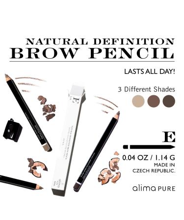 Alima Pure Natural Definition Brow Pencil with Jojoba Oil - Brunette | Mineral Eyebrow Makeup .04 oz - Buy Online on SooperMarket.com
