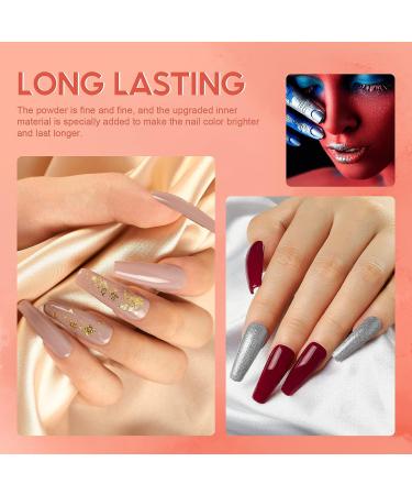 Dipping Powder Nail Kit Starter with Nail Drill - 6 Color Set with Glitter and Essential Liquid, Manicure Tools Gift for Women - Buy Online on SooperMarket.com