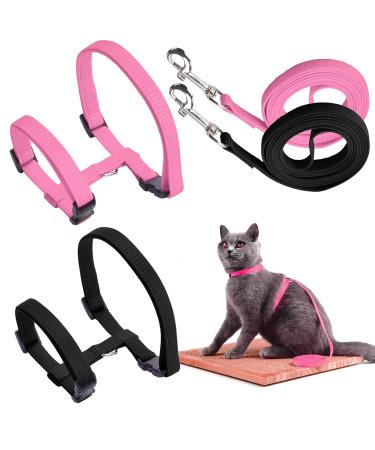 Yutou 2 pieces of soft cat dishes with a leash outbreak -proof adjustable nylon harness cat leash cat vest with safety buckle puppy dishes for kitten puppy rabbits rabbits