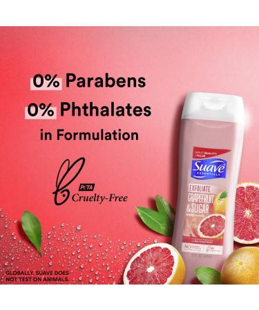 Suave Essentials Grapefruit Sugar Body Wash for Women - Gentle Exfoliation, Paraben-Free, Cruelty-Free - 15 oz - Buy Online on SooperMarket.com