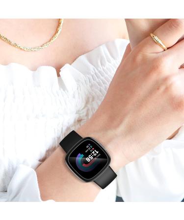 NANW 4-Pack Screen Protector Case for Fitbit Sense 2/Versa 4 | Soft TPU Bumper | Full Cover Protective Cases | Scratch-Proof | Black/Charcoal/Blue/Clear - Buy Online on SooperMarket.com