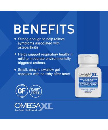 OmegaXL Joint Support Supplement - Natural Muscle Support Green Lipped Mussel Oil Soft Gel Pills Drug-Free 120 Count 120 count (Pack of 1) - Buy Online on SooperMarket.com