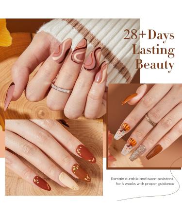 modelones Nail Polish Set Fall Winter 6 Colors Nail Polish Kit Gold Glitter Brown Quick Dry Nail Polish Manicure DIY Nail Art Salon Home Gift For Women - Buy Online on SooperMarket.com