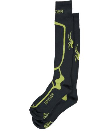 Spyder mens Pro Liner Socks Ebony Citron Medium