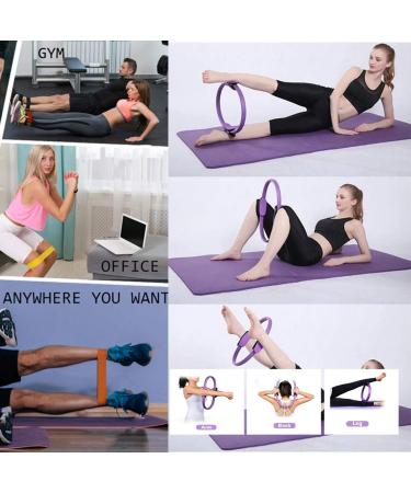 YXILEE Pilates Ring Circle Set - Home Workout Equipment for Women - Booty Bands, Mini Exercise Ball for Legs and Thighs - Purple - Buy Online on SooperMarket.com