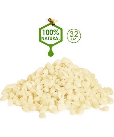 Howemon White Beeswax Pellets 2LB - 100% Pure Triple Filtered for Skin, Face, Body & Hair Care - DIY Creams, Lotions, Lip Balm & Soap Making Supplies - Buy Online on SooperMarket.com