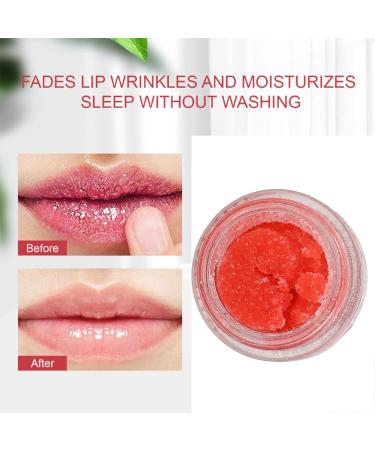 Lip Scrub Strawberry Exfoliator for Dry, Cracked Lips - Natural Care Cream for Brightening Dark Lips - Buy Online on SooperMarket.com