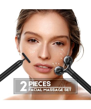 2-in-1 Electric Face Massager Kit - Facial Roller & T Shape Massager | Beauty Bar for Skin Care Tools - Buy Online on SooperMarket.com