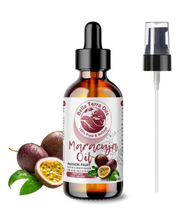 Bella Terra Oils - Maracuja (Passion Fruit) Oil 2oz - Cold-Pressed Excellence Rich in Vitamin C & Linoleic Acid Perfect Blend for Smooth & Lustrous Skin