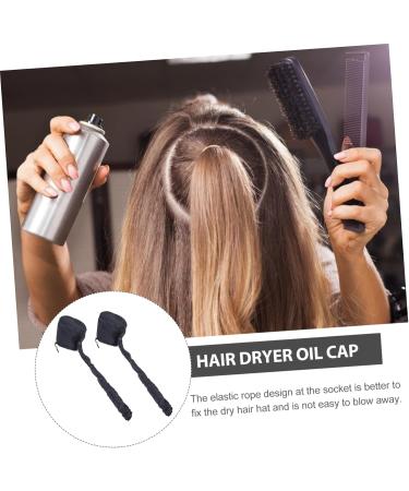 CANIGHT 2pcs Dry Hair Cap Steamer Caps Thermal Hair Caps Durable Hats Conditioning Cap Cappy Hat Black 190t - Buy Online on SooperMarket.com