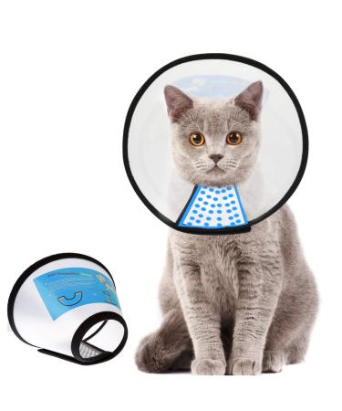 Supet Cat Cone Adjustable Pet Cone Pet Recovery Collar Comfy Pet Cone Collar Protective Collar for After Surgery Anti-Bite Lick Wound Healing Safety Practical Plastic E-Collar for Cats Puppy Rabbit M (Neck:7.0-10.0 in)