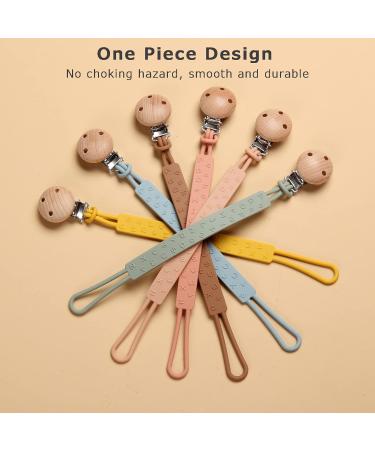 Eoopoon 2 Pack Silicone Pacifier Clips for Baby Boys and Girls - BPA Free, Flexible, Durable - Sand Light Grey - 3 Month+ Teether Toys - Buy Online on SooperMarket.com
